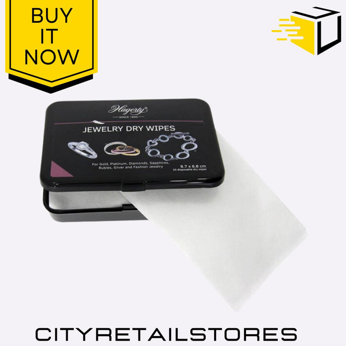 Disposable Dry Wipes Jewelry 25  Cleaner Silver Gold Platinum Polish Hagerty