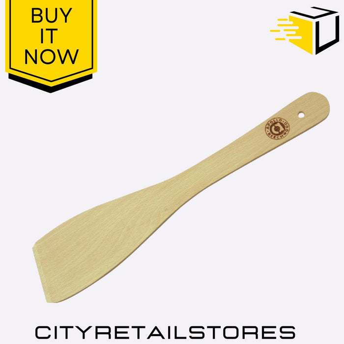 Beechwood Slotted Spatula 12" Durable Wooden Cooking Utensil Apollo