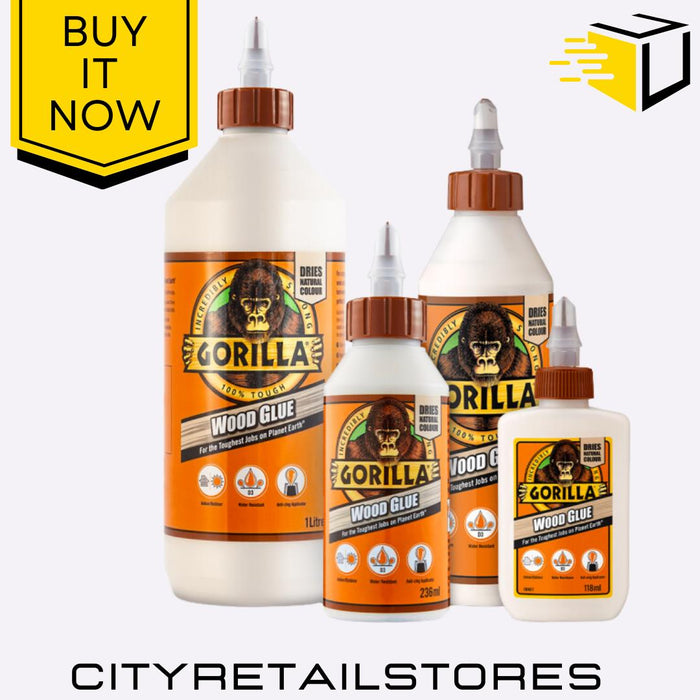 Gorilla Wood Glue Toughest Job Indoor/Outdoor Strong 118ml 236ml 532ml 1L