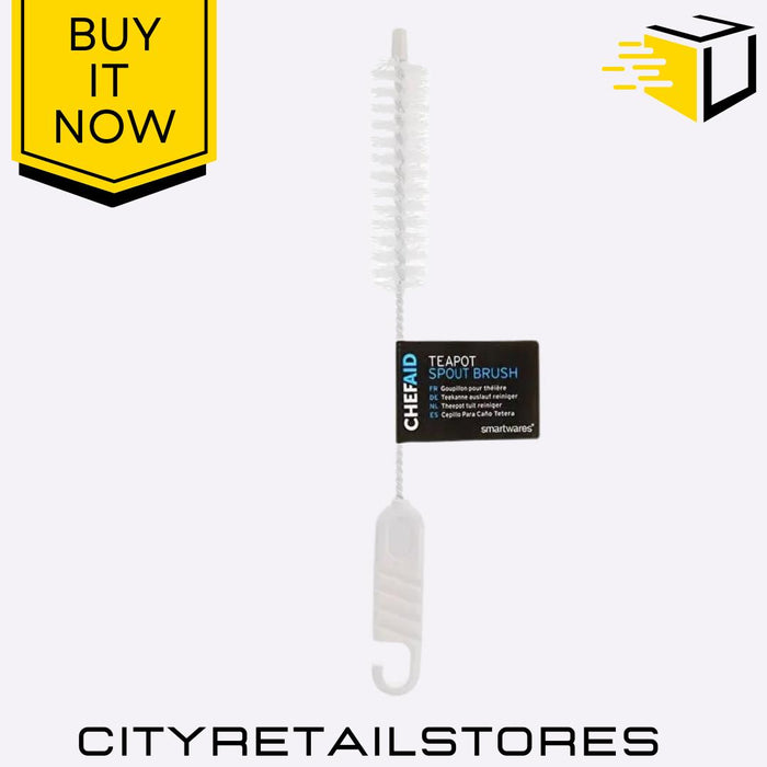 Teapot Spout Brush with Plastic Handle Easy to Use & Clean Spouts Chef Aid