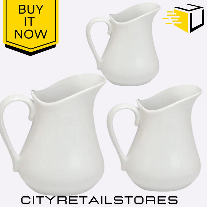 Vinci Pine Porcelain Ceramic Jug Stylish & Durable 25ml, 250ml, 1L Apollo
