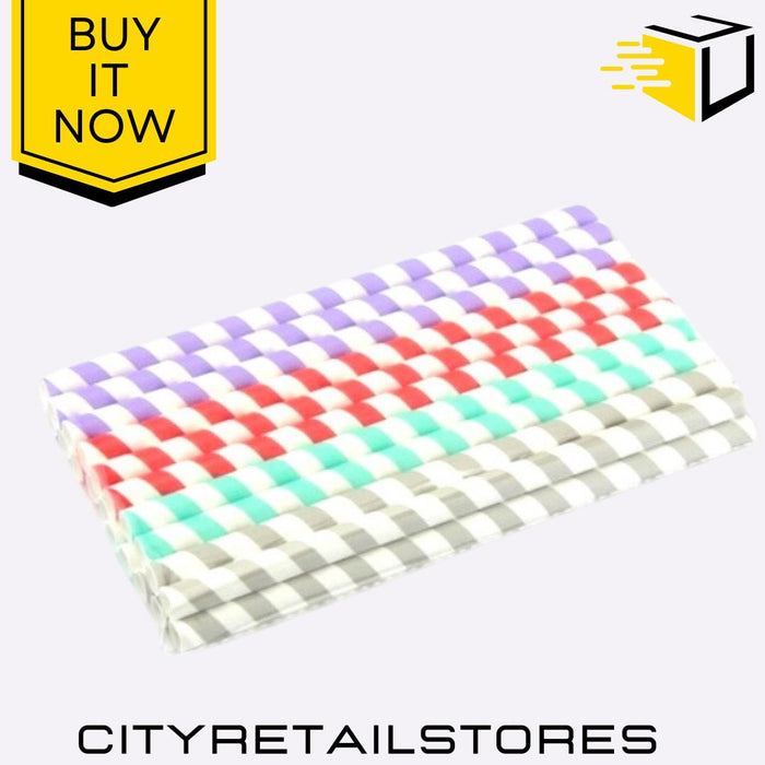 Paper Smoothie Straws Mixed Colours Stripes Polka Dots Eco-Friendly 20/40 Apollo