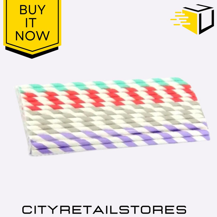 Paper Smoothie Straws Mixed Colours Stripes Polka Dots Eco-Friendly 20/40 Apollo
