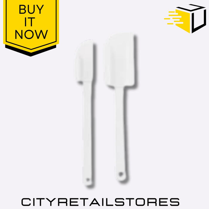 Chef Aid Flexible Spatulas White Non-Stick, Durable, Easy to Clean 2 Pack