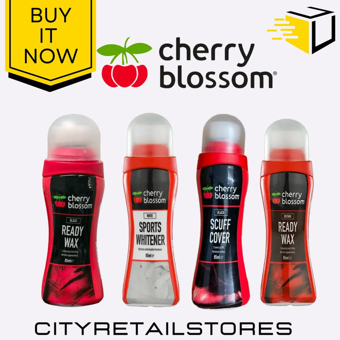 Instant Shoe Shine Brown/Black/Whitener Wax Polish 85ml - Cherry Blossom