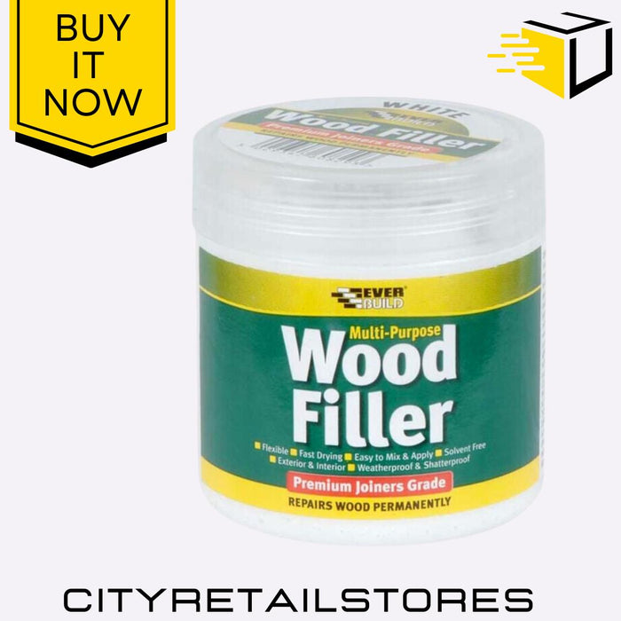 Everbuild Multipurpose Premium Joiners Grade Wood Filler White 250ml Crack Repai