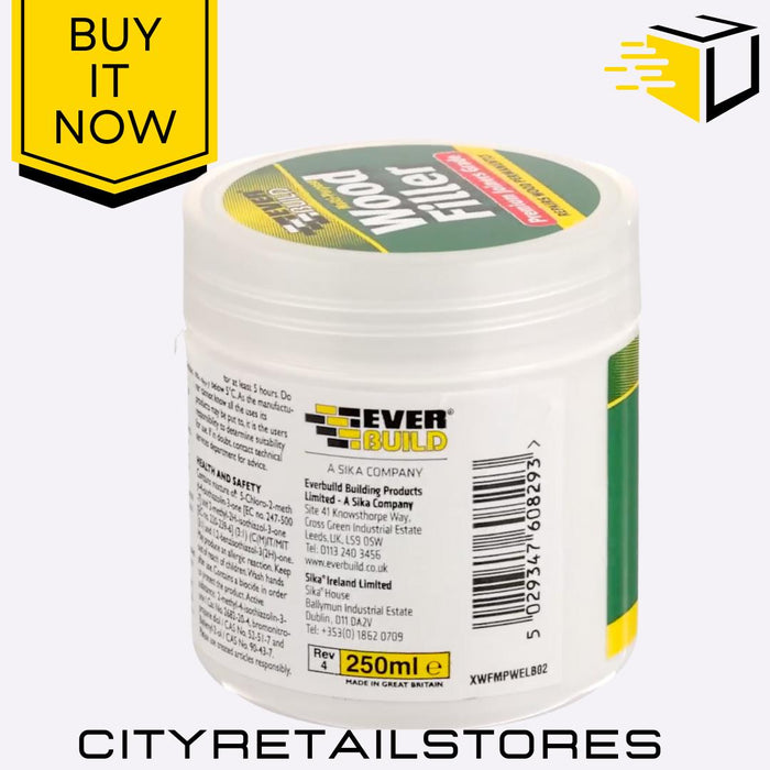 Everbuild Multipurpose Premium Joiners Grade Wood Filler White 250ml Crack Repai