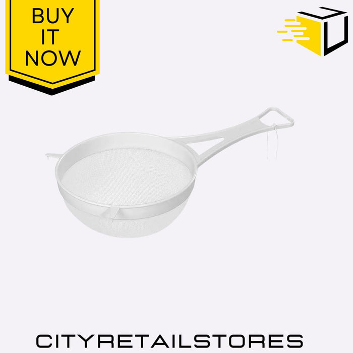 Tea Strainer & Metal Stainer & Sieve Range White Plastic Assorted Sizes Chef Aid