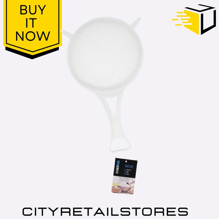 Tea Strainer & Metal Stainer & Sieve Range White Plastic Assorted Sizes Chef Aid