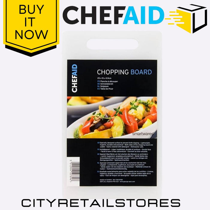 Polyethylene Chopping Board Durable & Hygienic Food 25cm x 15cm Chef Aid