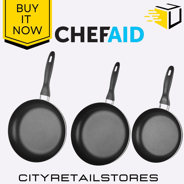 20-28cm Non-Stick Aluminium Frying Pan Durable & Easy Clean  Chef Aid