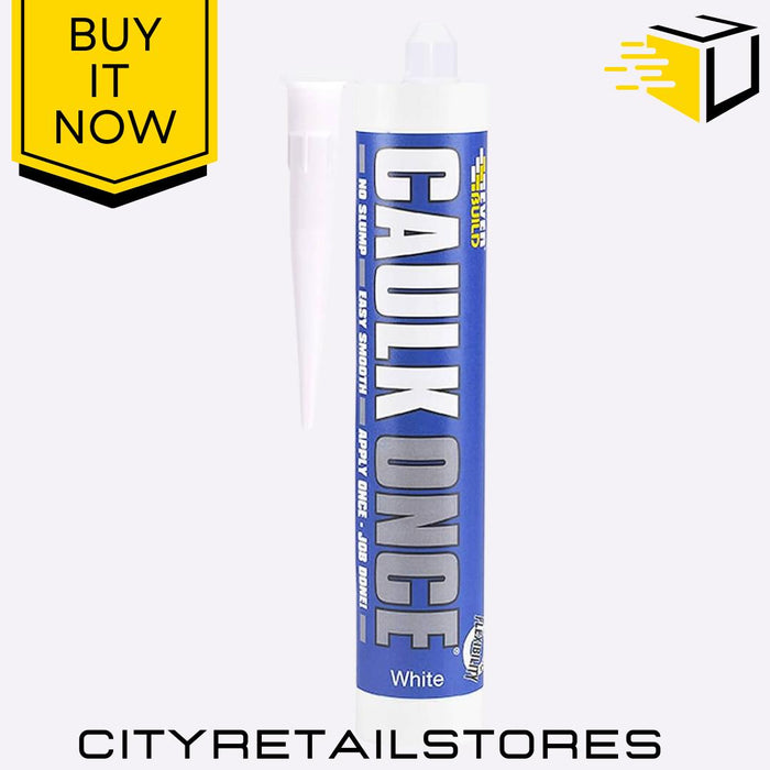 Caulk Once Premium Decorators Caulk White Fast Drying Sealant 295ml Everbuild