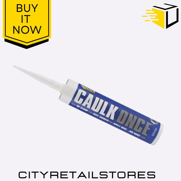 Caulk Once Premium Decorators Caulk White Fast Drying Sealant 295ml Everbuild