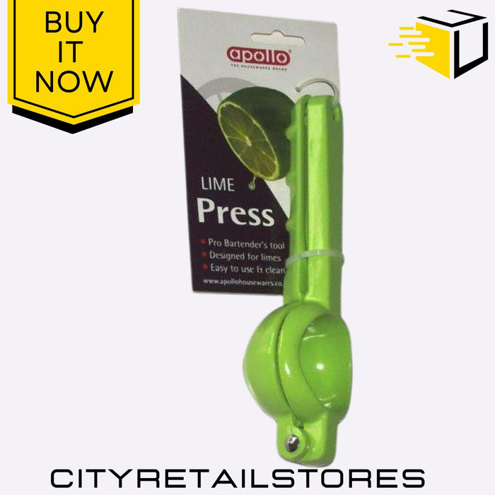19cm Cast Aluminium Lime Green Lime Press Squeezer Heavy Duty Manual Apollo