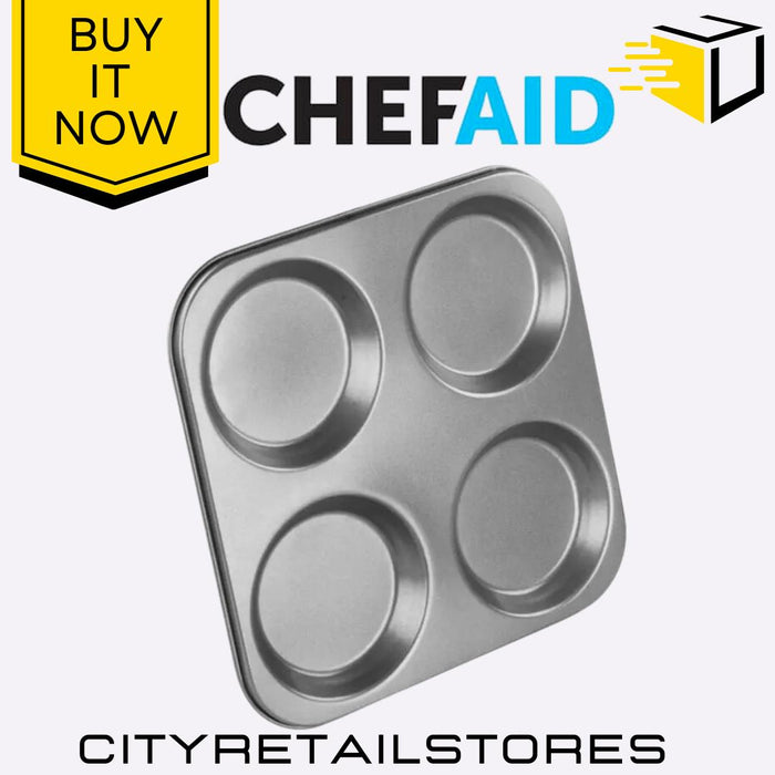 Non-Stick Yorkshire Pudding Pan 4 Cups Baking Tray Easy Clean Durable Chef Aid