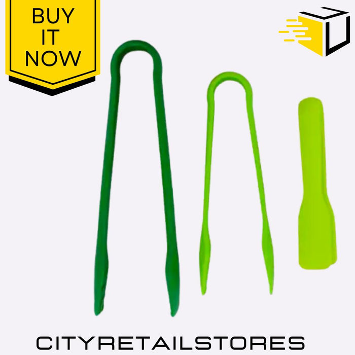 3 Plastic Serving Tongs Durable Kitchen Tools for BBQ, Salad & Cooking Apollo