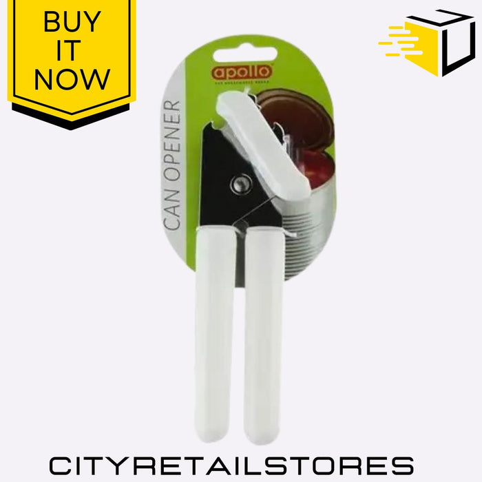 Can Opener White Durable, Ergonomic, Easy-Grip Manual Tin Can Opener Apollo