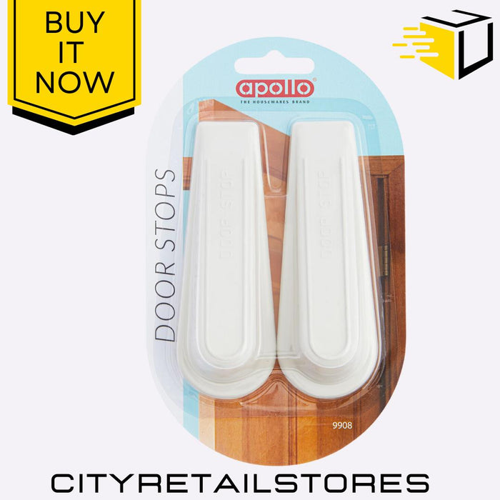 Rubber Door Wedges Durable Non-Slip Heavy Duty Door Stopper Pack of 2 Apollo