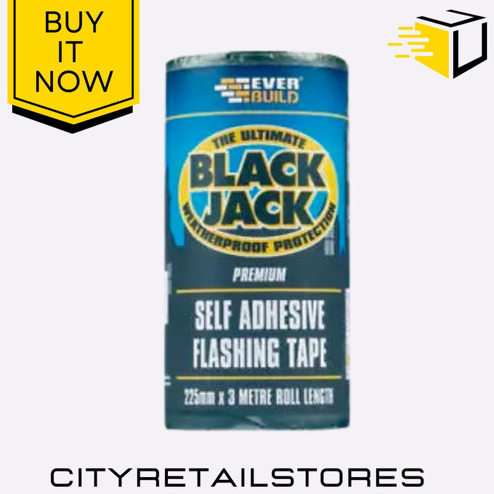 Black Jack Self Adhesive Flashing Tape Roof Repair 100 150 225mm x 3m Everbuild