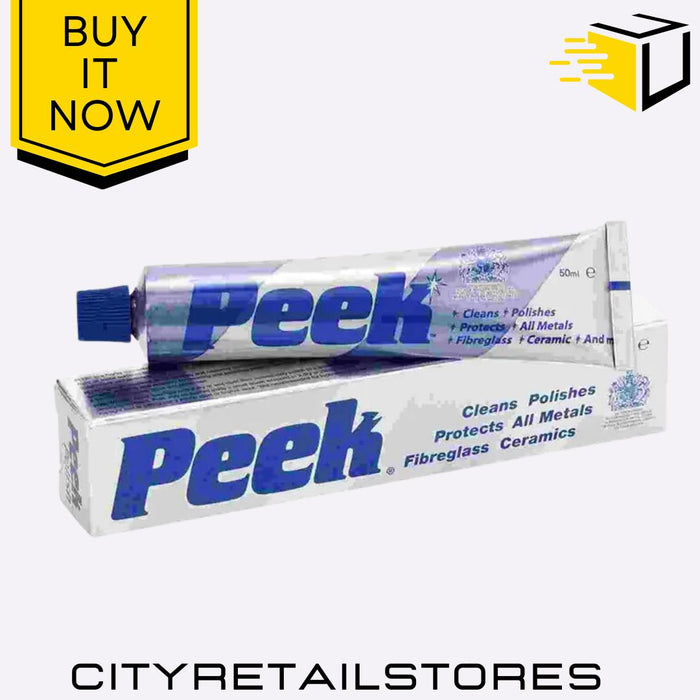 Multi Purpose Metal Polish Cleaner Shine Brass Copper Chrome Cream 50ml Peek