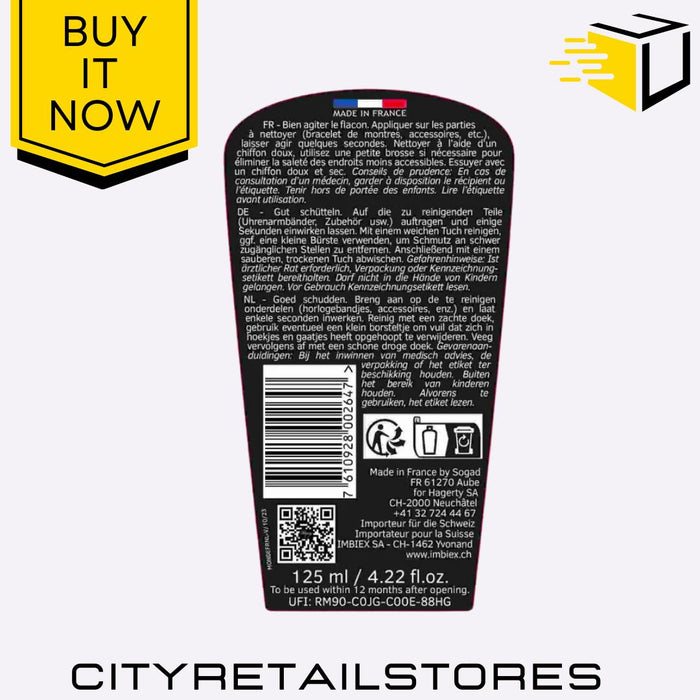 Metal Bracelet Cleaner Silver & Gold Jewellery Cleaner Solution 125ml Hagerty