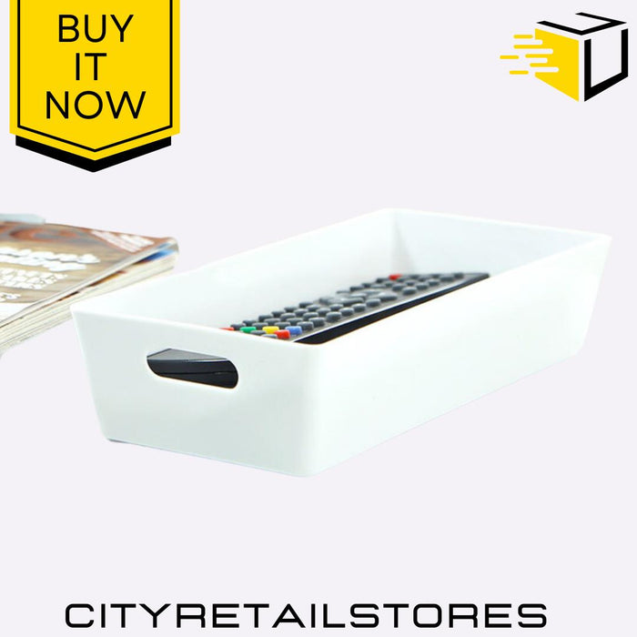 Studio Basket Rectangular 2.01L Ice White & Cool Grey Storage Box Organizer Wham