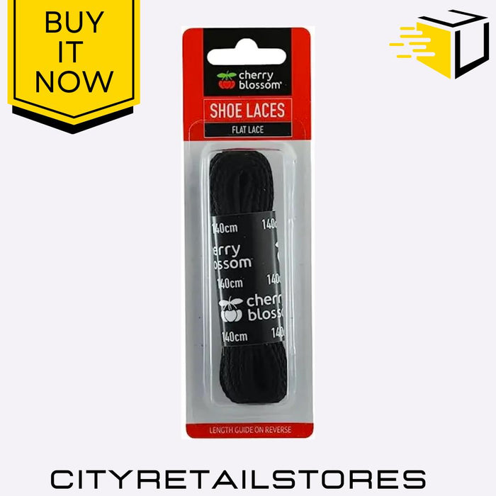 Flat Round Shoe Laces Black, Brown, White Durable & Stylish Cherry Blossom