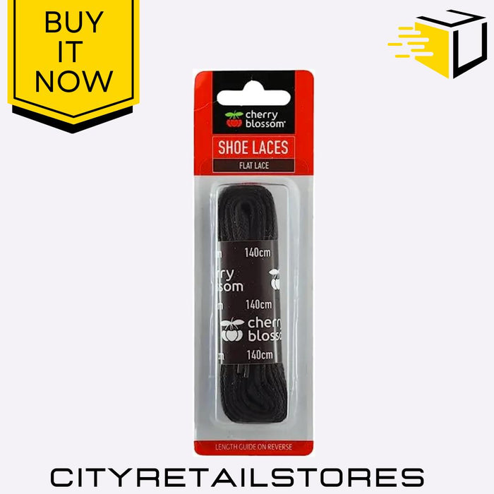 Flat Round Shoe Laces Black, Brown, White Durable & Stylish Cherry Blossom