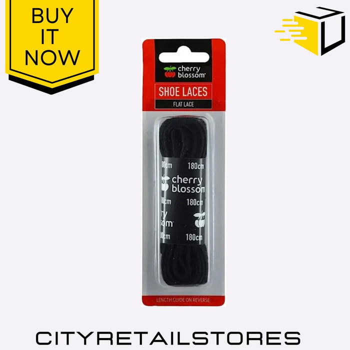 Flat Round Shoe Laces Black, Brown, White Durable & Stylish Cherry Blossom