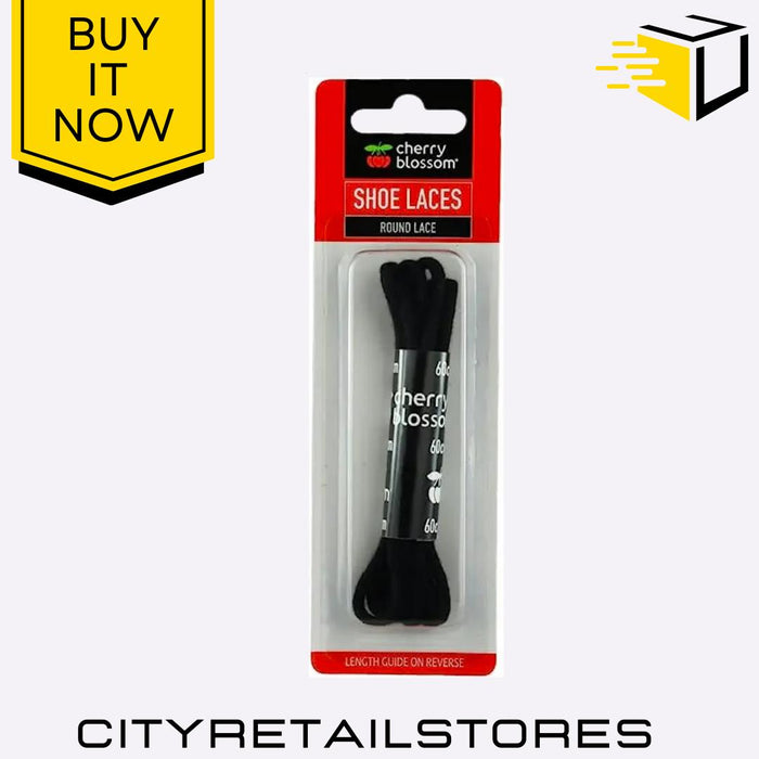 Flat Round Shoe Laces Black, Brown, White Durable & Stylish Cherry Blossom