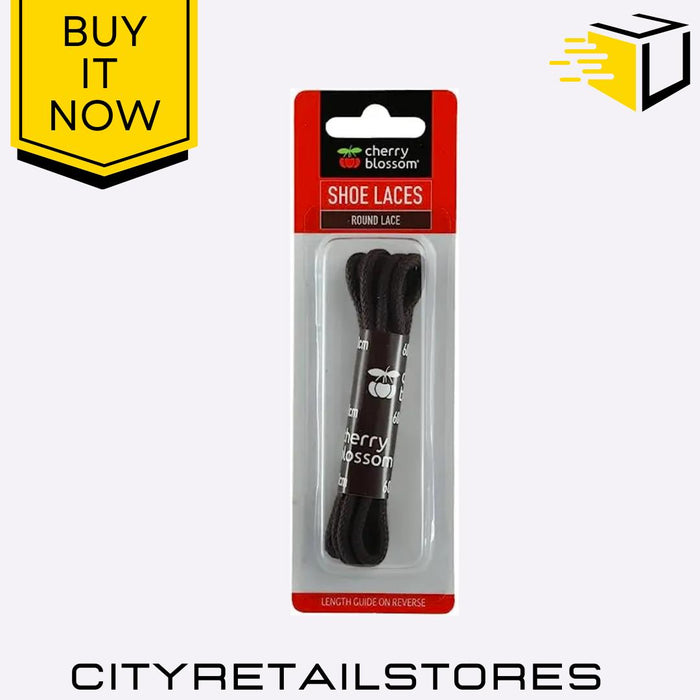 Flat Round Shoe Laces Black, Brown, White Durable & Stylish Cherry Blossom