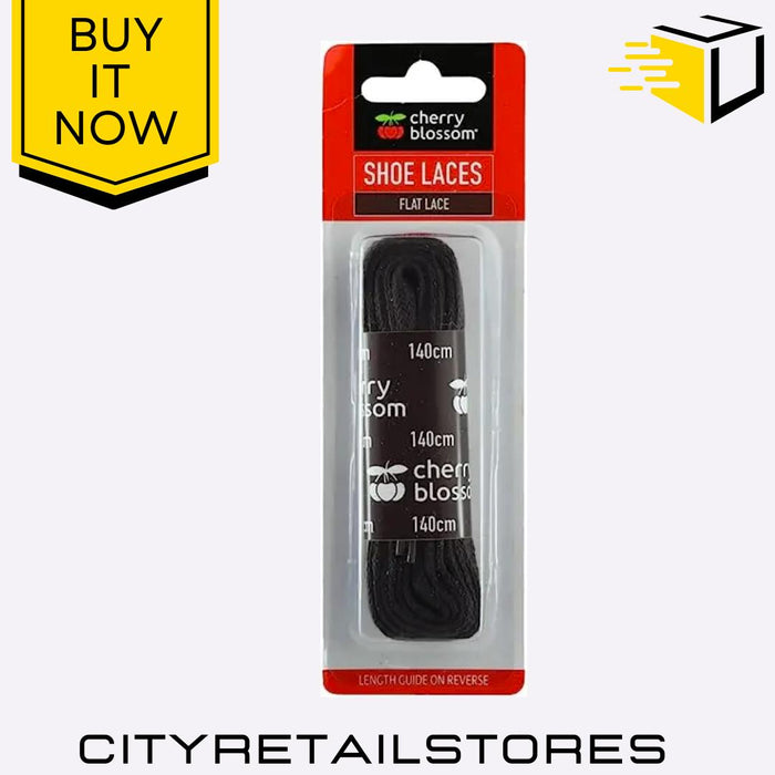 Flat Round Shoe Laces Black, Brown, White Durable & Stylish Cherry Blossom