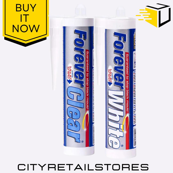 Everbuild Forever Sealant Anti-Mould Waterproof Kitchen Bath White/Clear 295ml