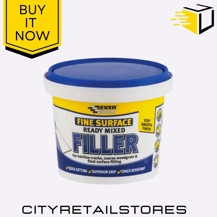 Fine Surface Ready Mixed Filler Apply Filler for Walls, Ceilings 600g Everbuild