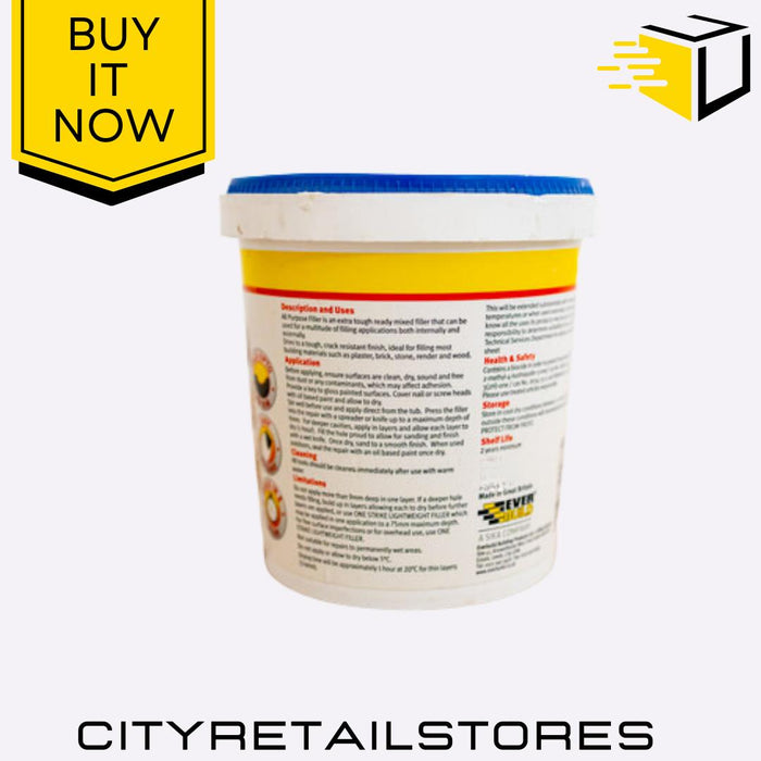 Fine Surface Ready Mixed Filler Apply Filler for Walls, Ceilings 600g Everbuild