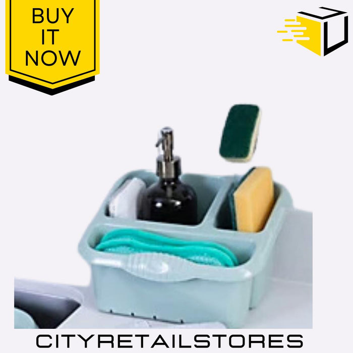 Casa Large Sink Tidy Silver Sage Stylish Durable Kitchen Sink Organizer Wham