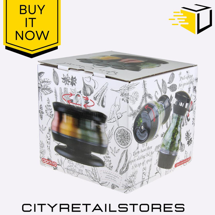 Spice Rack Roundabout 8-Jar Rotating Storage Organizer Kitchen Countertop Apollo