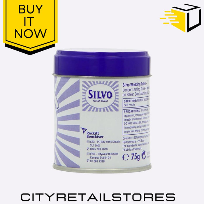 Multi Purpose Tarnish Guard Polish Wadding For Metal & Silver 175ml/75g Silvo