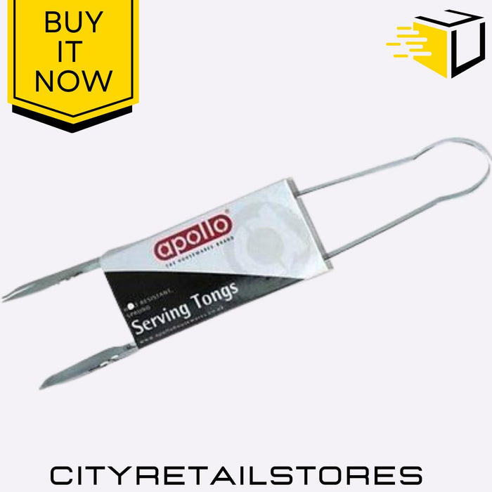 Carter Stainless Steel Metal Tongs Durable Heat Resistant Kitchen Utensil Apollo