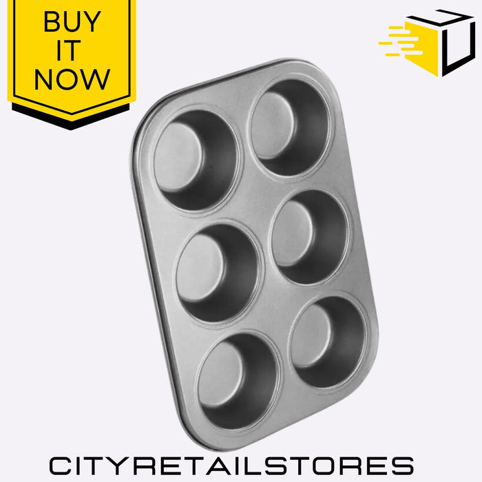 6/12 Cup Muffin Pan Non-Stick Bakeware For Cupcakes & Muffins Durable Chef Aid