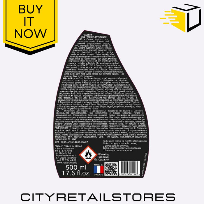 Hagerty High Tech Plastic Care Cleans, Protects & Restores Plastic 500ml