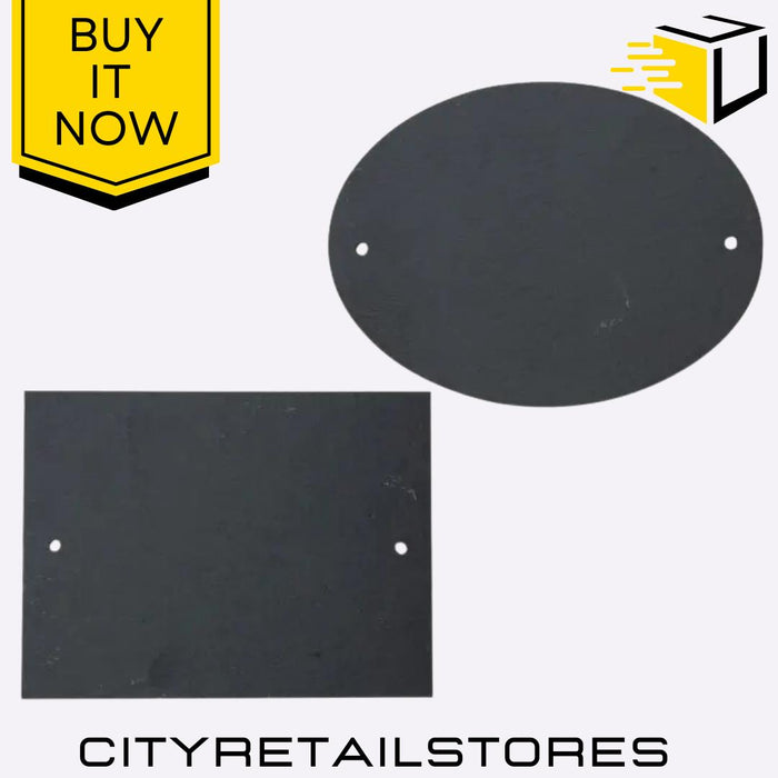 Apollo Personalised Slate House Door Sign Rectangle Oval Custom Plaque 20x15cm