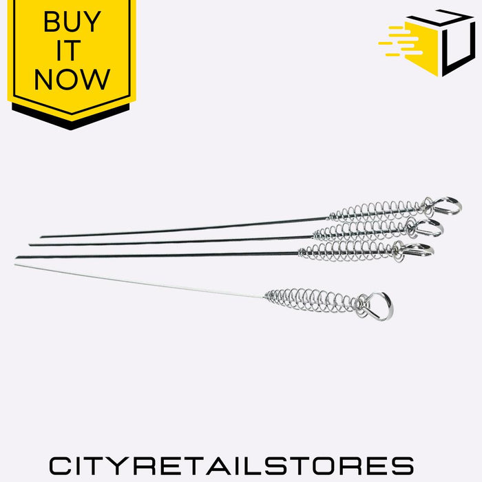 Chef Aid Metal Barbecue Skewers 25.5cm Durable Reusable BBQ Skewers 4 Pack