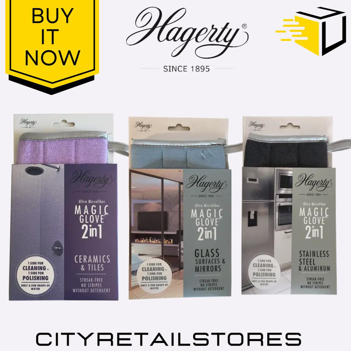 Hagerty Microfiber Gloves for Stainless Steel, Glass, Tiles & Ceramics Clean