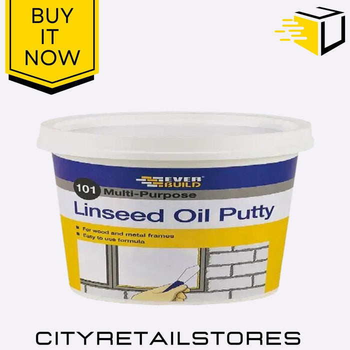 Everbuild Multipurpose Linseed Oil Natural Putty Wood Repair 1kg 500g 250g