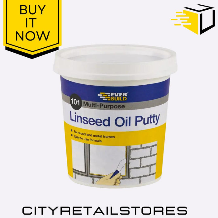 Everbuild Multipurpose Linseed Oil Natural Putty Wood Repair 1kg 500g 250g