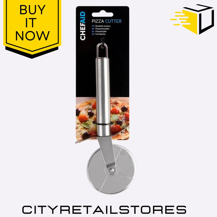 Chef Aid Pizza Trimmer Stainless Steel Ergonomic Handle for Easy Slices