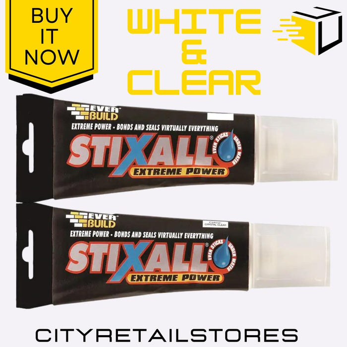 Everbuild Stixall Extreme Power Adhesive & Sealant MultiPurpose White/Clear 80ml