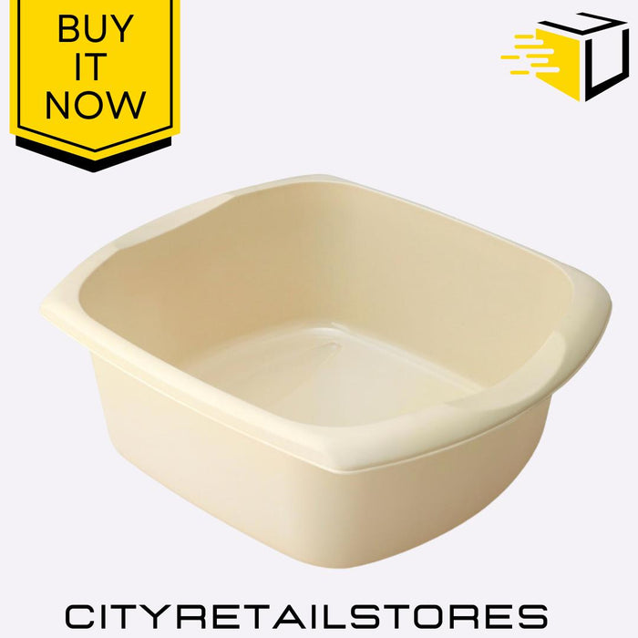 Wham Casa 39cm Rectangular Washing Up Bowl Soft Cream Durable Plastic Kitchen