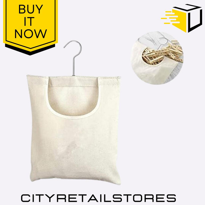 Chef Aid Cotton Peg Bag Durable & Practical Clothesline Holder for Laundr